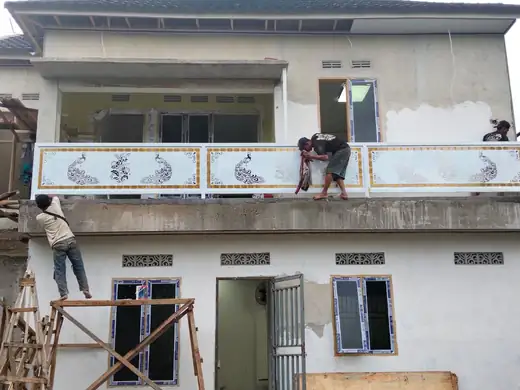 Railing Tangga dan Balkon - hasil pekerjaan Bengkel Las Fadilah Jaya Kota Palu