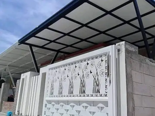 Pagar Motif Premium - hasil pekerjaan Bengkel Las Fadilah Jaya Kota Palu